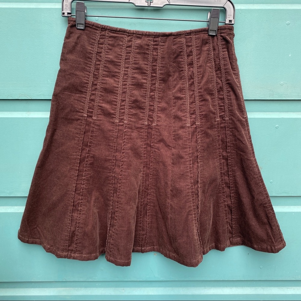 Cabi Corduroy Y2K Chocolate Brown Skirt Size 6